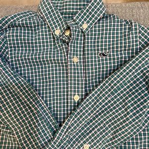 Boys 3T Vineyard Vines button down shirt, blue and green